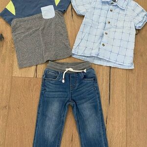 Cat & Jack Blue and Gray Button Down Shirts